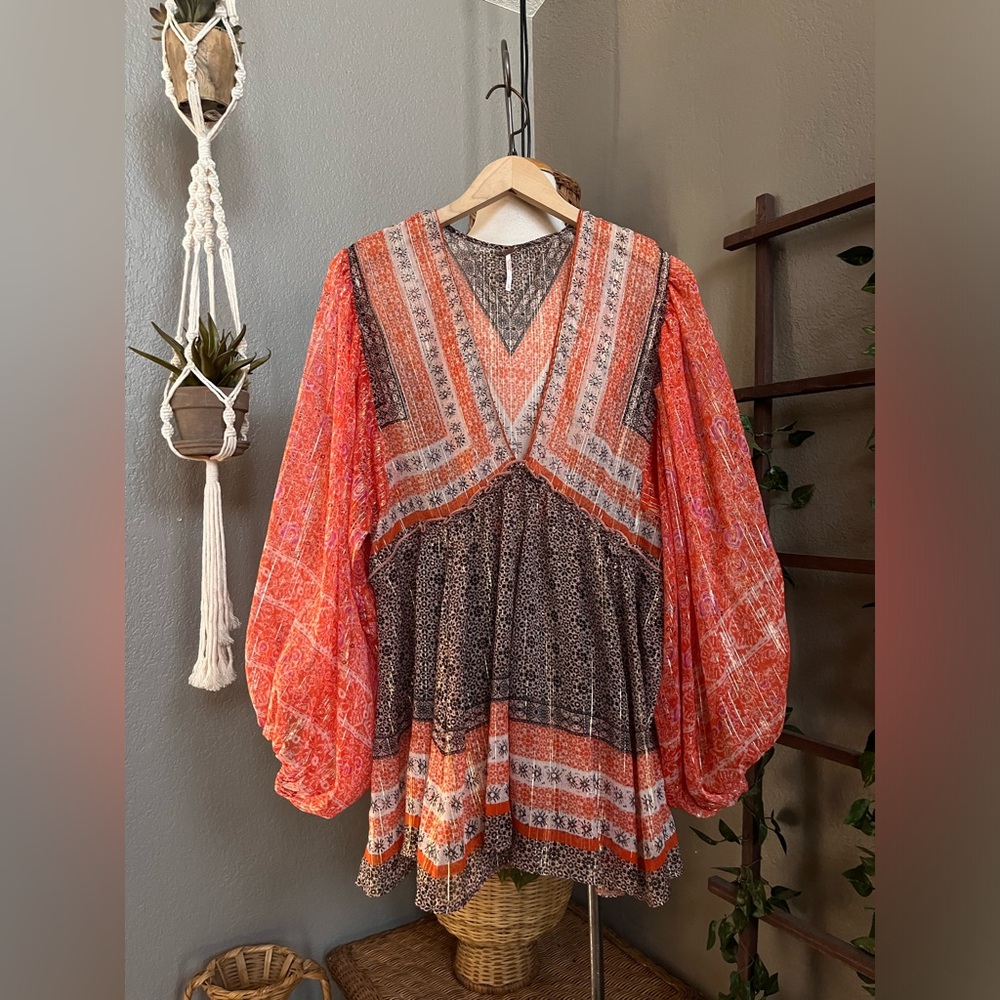 ▪️Free People Aliyah Printed Tunic Top Boho Chic